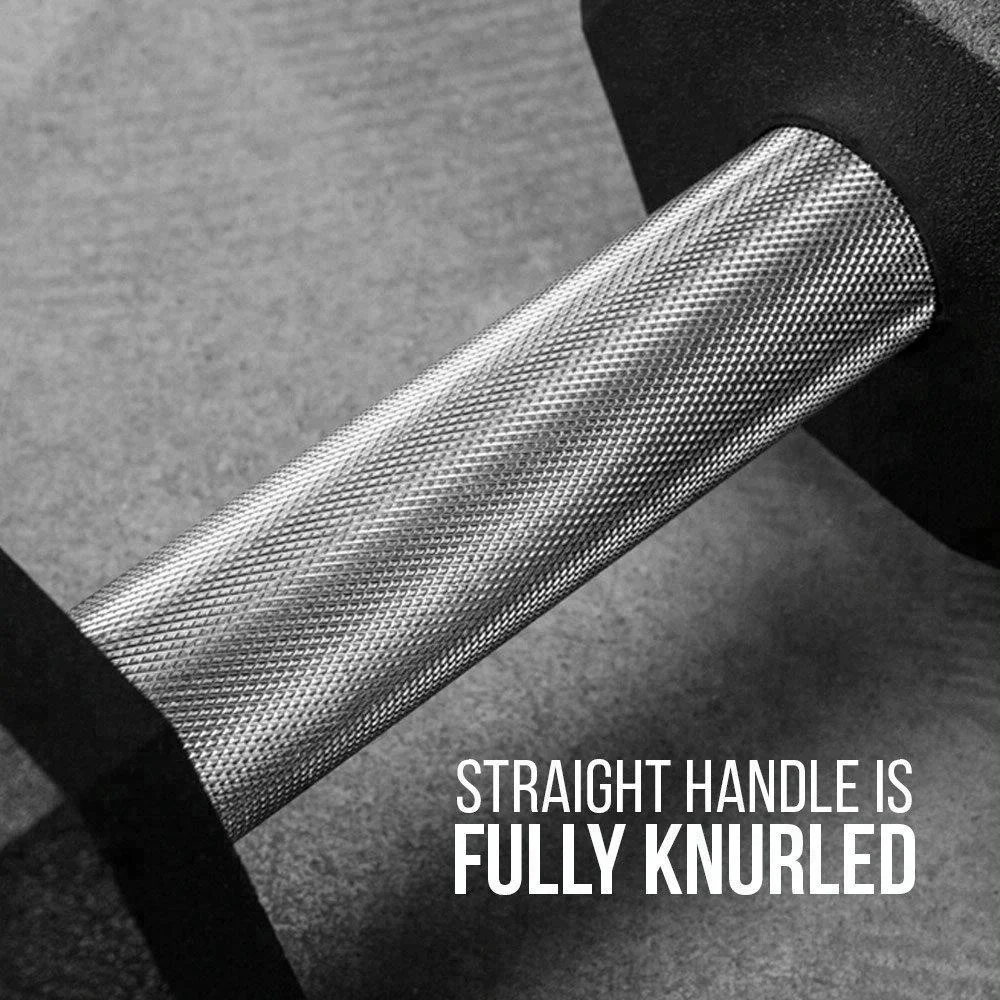 Superior Quality with Low Odor and Fully Knurled Handle Rubber Hex Dumbbells