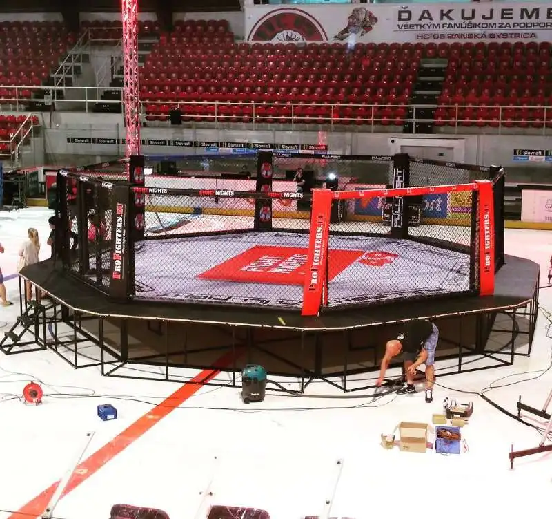 Восьмиугольная клетка для MMA jaula ufc 8 м * 8 м * 1 м с широкой платформой 1 м