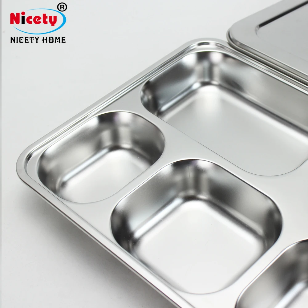 wholesale dishes stainless steel tray school lunch tray metal food tray