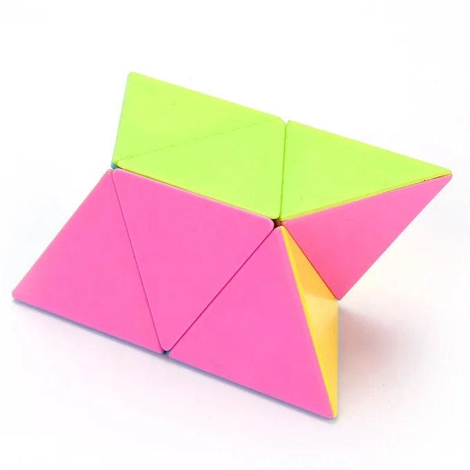 Fidget toy 9.8cm puzzle stickerless toy plastic 2X2 triangle pyramid cube