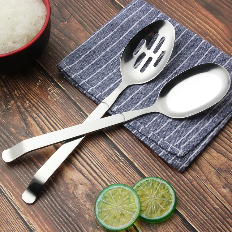 11inches stainless steel serving spoon set, buffet salad rice kitchen spoon
