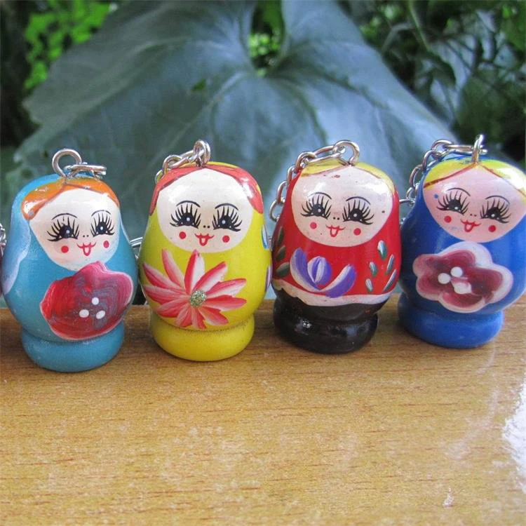 Cute Wooden Russian Doll Key chain