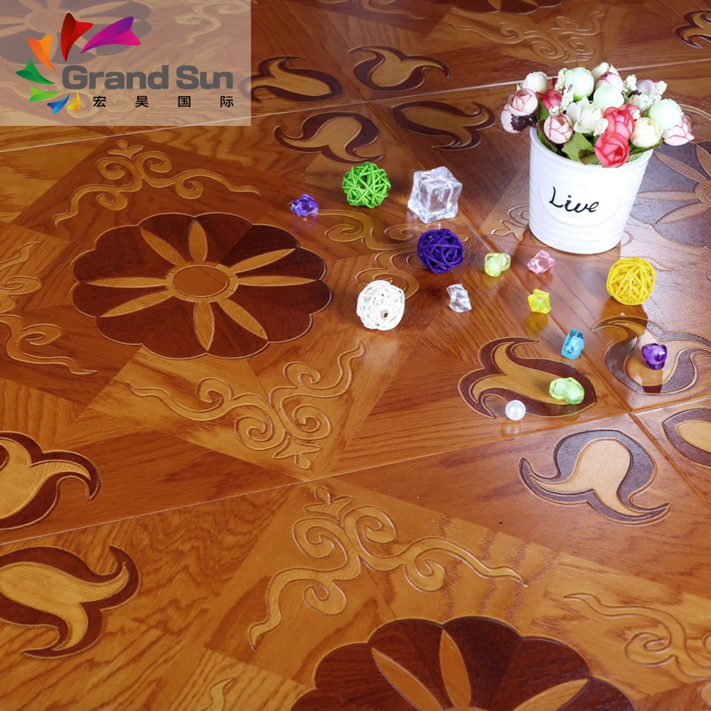 German non slip embossed parquet laminate flooring China factory