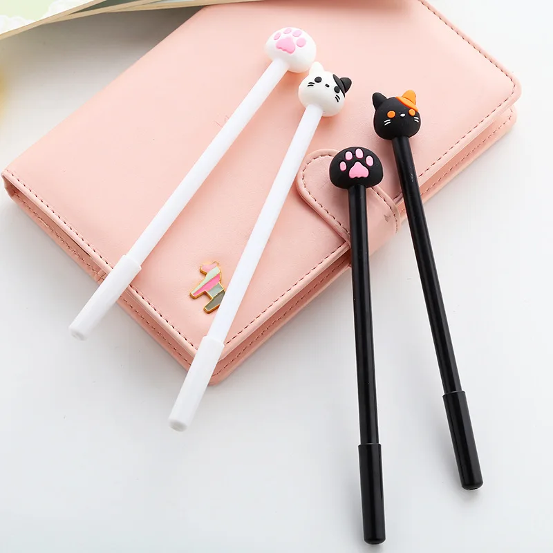 Wholesale bulk 0.38mm black ink novelty gel pen cat stylish gel pens for students