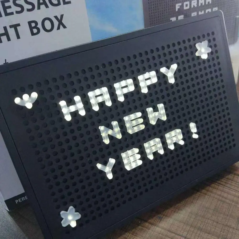 
Battery Powered advertising board A4 led light up peg board with colorful letters numbers symbols for Christmas decoration 