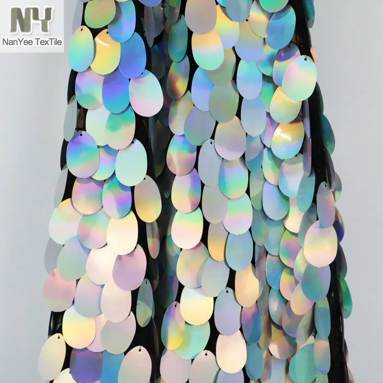 Nanyee Textile Wholesale Various Of Sizes Colorful Sequins Embroidery Fabric