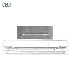 Household Magic Sticker Wall Mounted Stainless Steel shower shelf kitchen bathroom storage rack