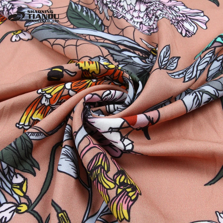 Good quality floral fancy digital printing textile fabric for dress fabric