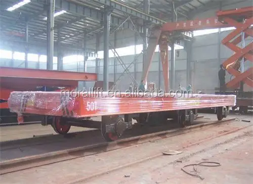 steel coil handling large table electric flat bed rail transfer car
