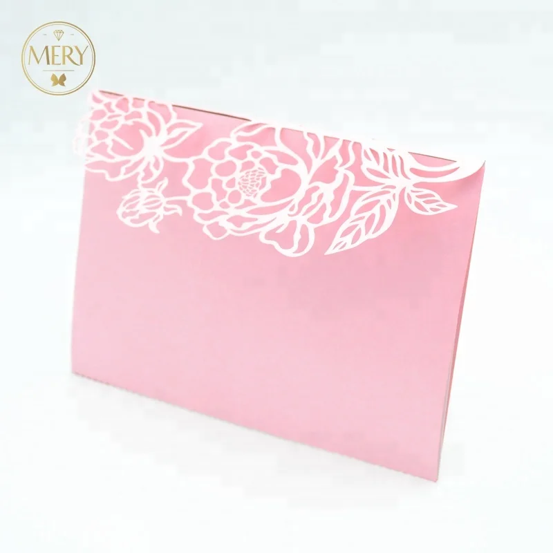 wholesale new products laser cut customize white  pearl elegant  marriage invitation card wedding favors party supplies