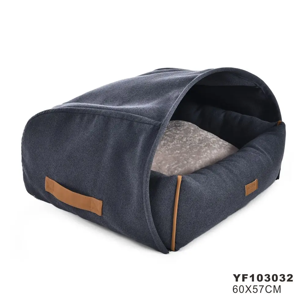 Оптовая продажа, коричневая мягкая элегантная кровать для собак из микрофибры