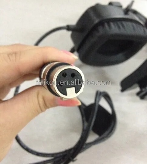 TELIKOU 5 Pin Intercom Headset with Microphone Headband Earphone