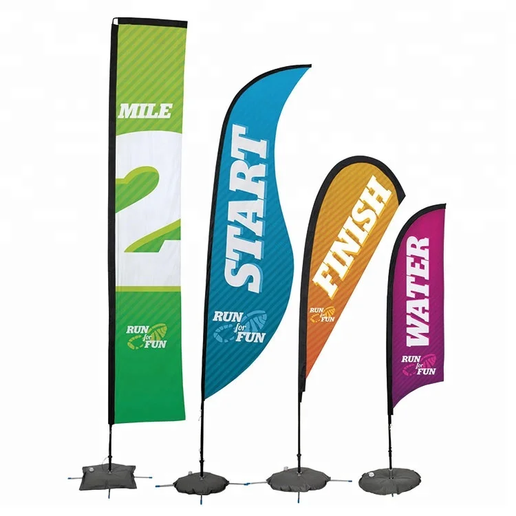 Custom Feather Banner Advertising Textile Beach Flag Car Flag Pole