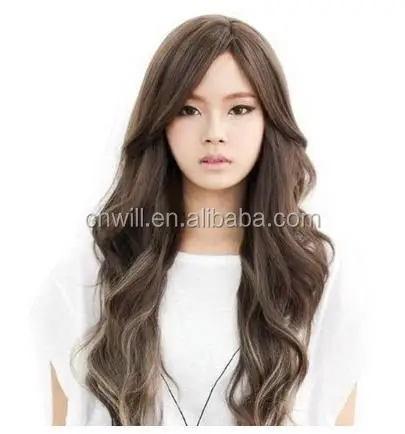 
Long Curly Wigs Full Hair With Middle Long Side Bangs Fluffy Hair Wigs 