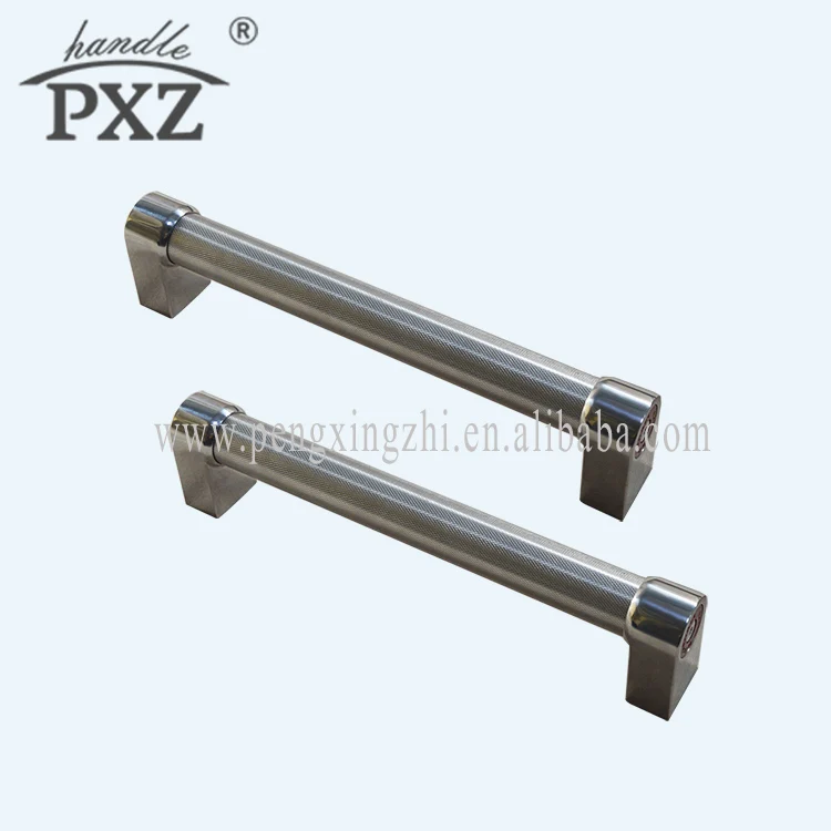 Bottom-Mount Refrigerator Door Handle with cross-hatch texture
