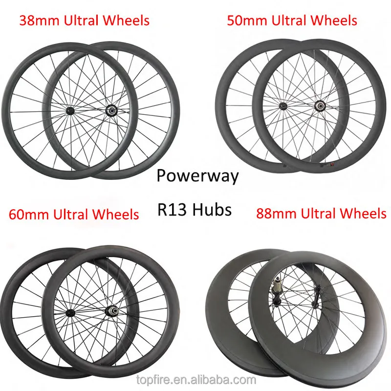 Light Carbon Wheels 700C 23mm Width 24mm 38mm 50mm 60mm 88mm Deep Tubular Clincher Racing Bicycle Wheel Road Bike Wheelset