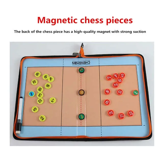 volleyball Coaches Magnetic Tactics Strategy Board with an Erasable 2 in 1 Pen with Scaffolding and Zipper Back