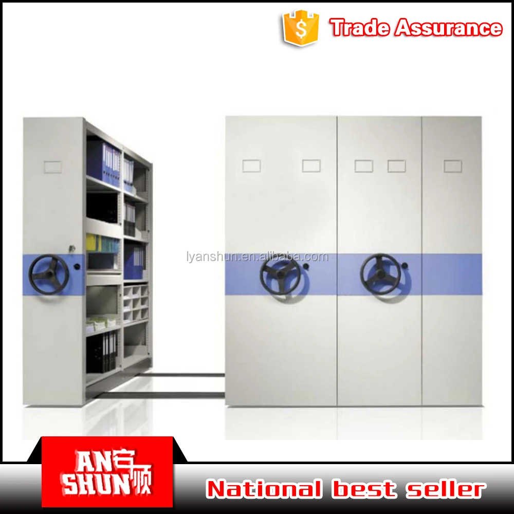 sliding library shelves Metal Compactor shelf cupboards  metal high density mobile shelving system for office steel cabinet