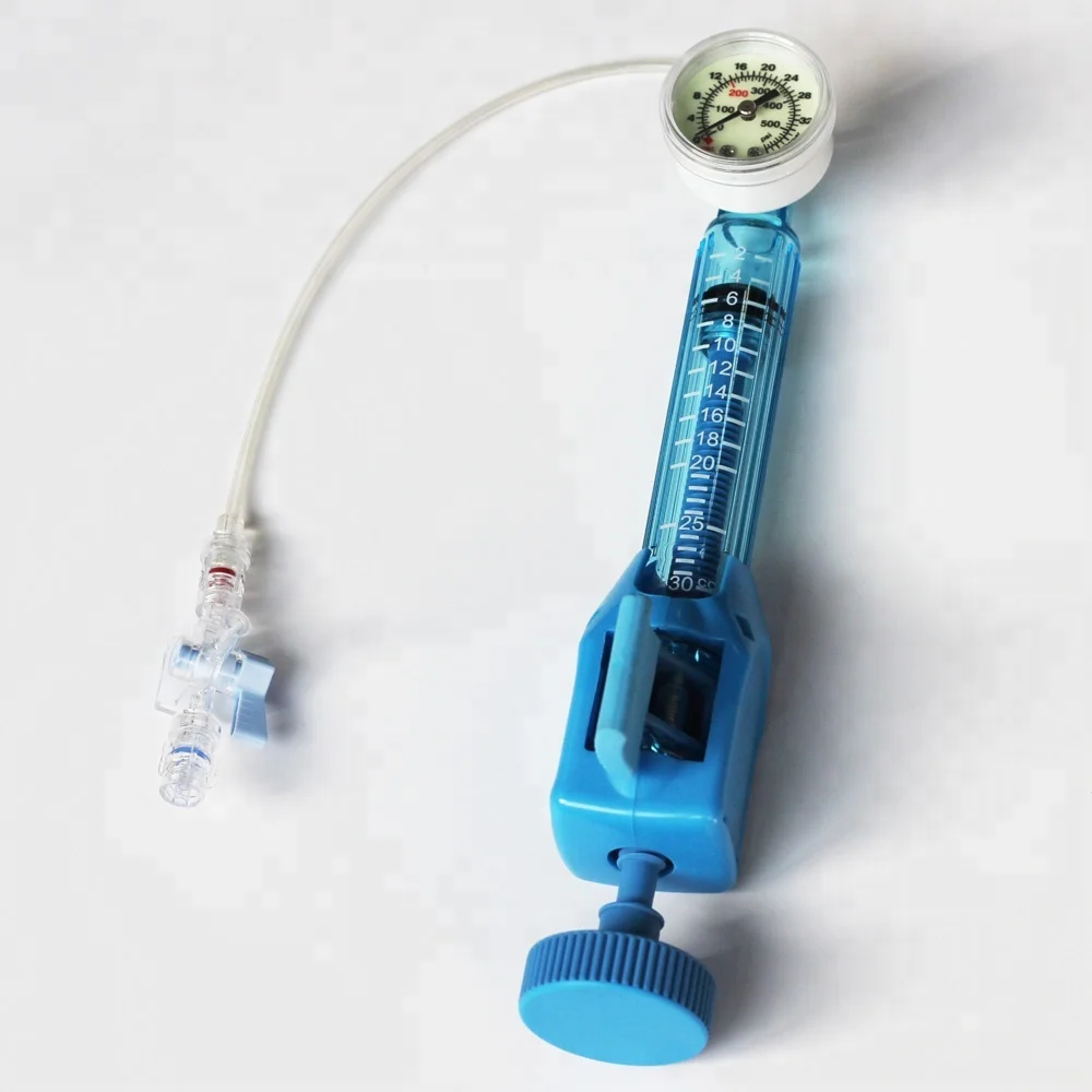 medical disposable cardiology angiography ptca balloon catheter pressure gauge indeflator balloon inflation device