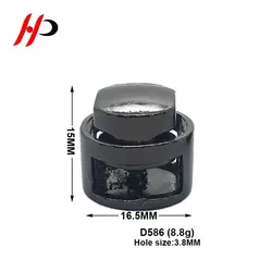 Large Fastener Ending Silver Customized Locks Shoe Lace Brass Draw String Cord Stopper Button