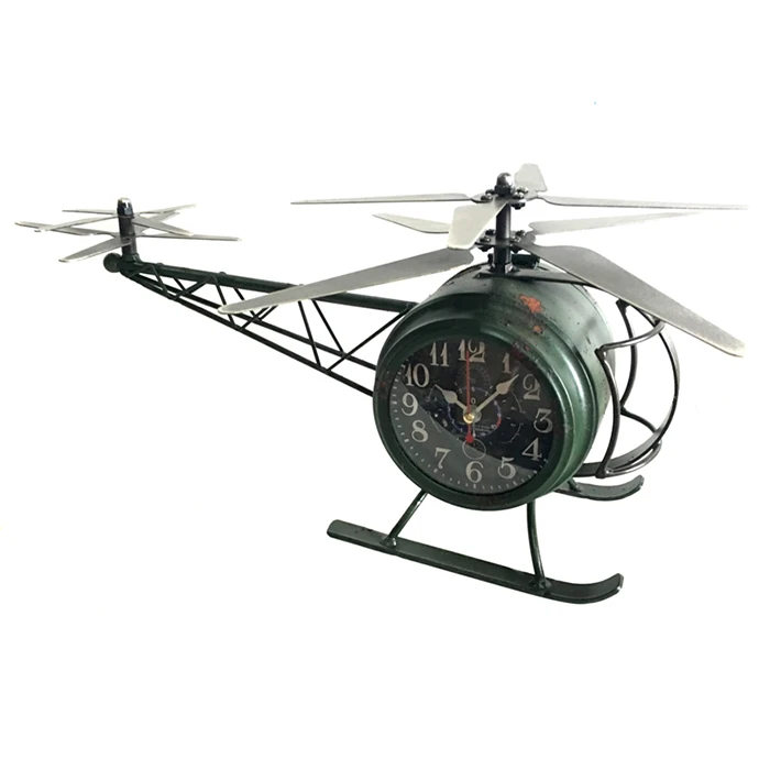 Wall clock airplane biplane sport aircraft stainless steel Mural art watch design wall clock