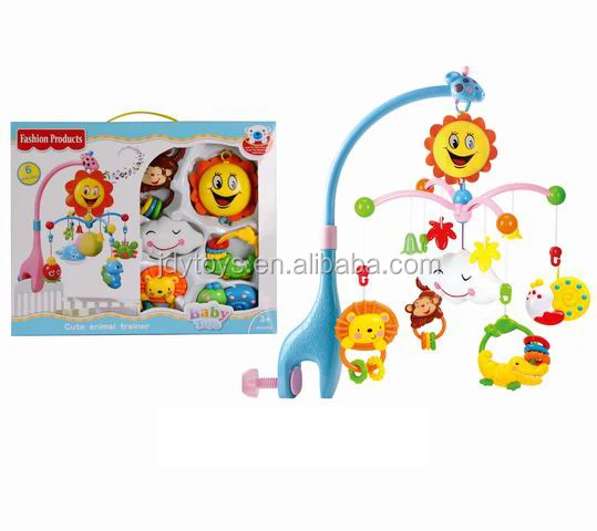 Baby Musical Electric Mobile with Hanging Rotating Rattles, Baby Bed Bell Toys for Babies
