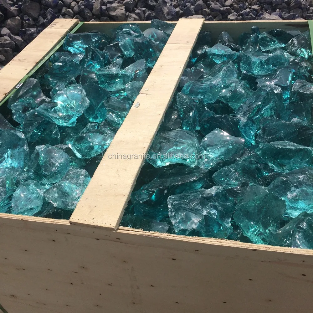 Озеленение синего цвета шлака стекла рок для