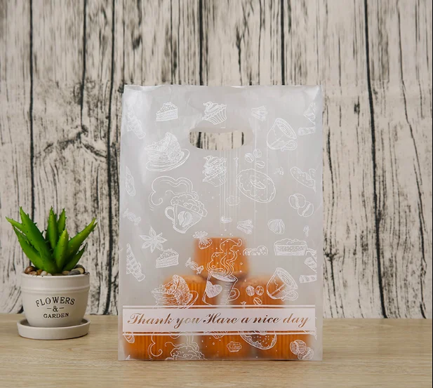 Custom design logo printing patch handle shopping plastic bag