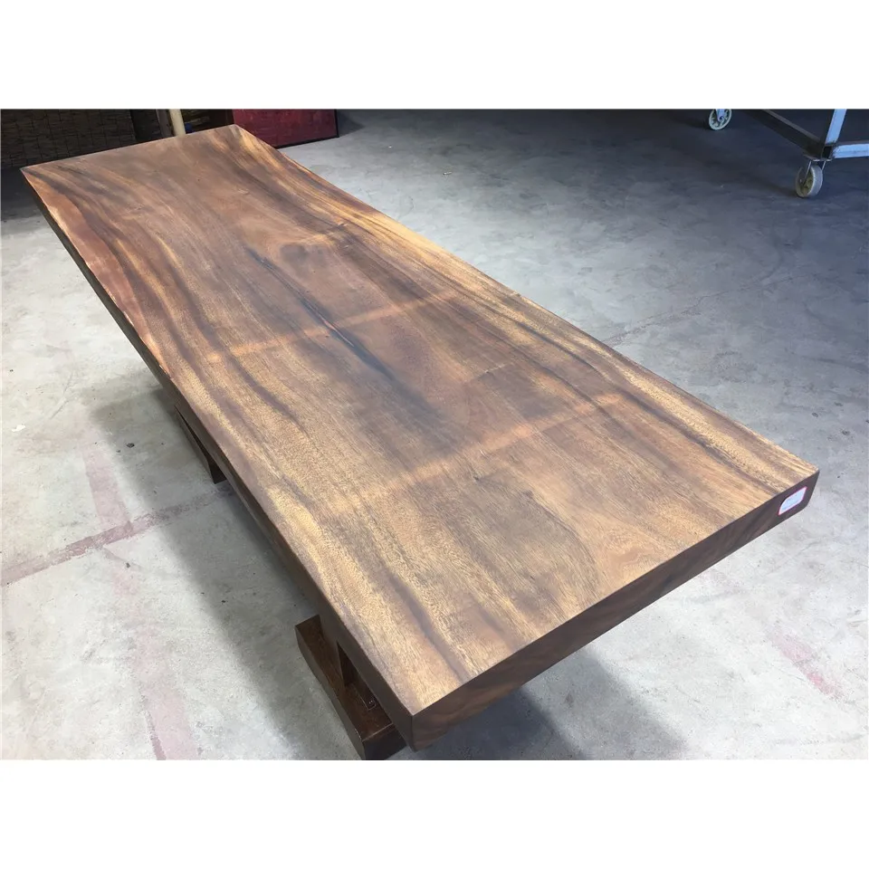 
Qualities Solid Walnut Restaurant Furniture Wood Slab Dining Table 