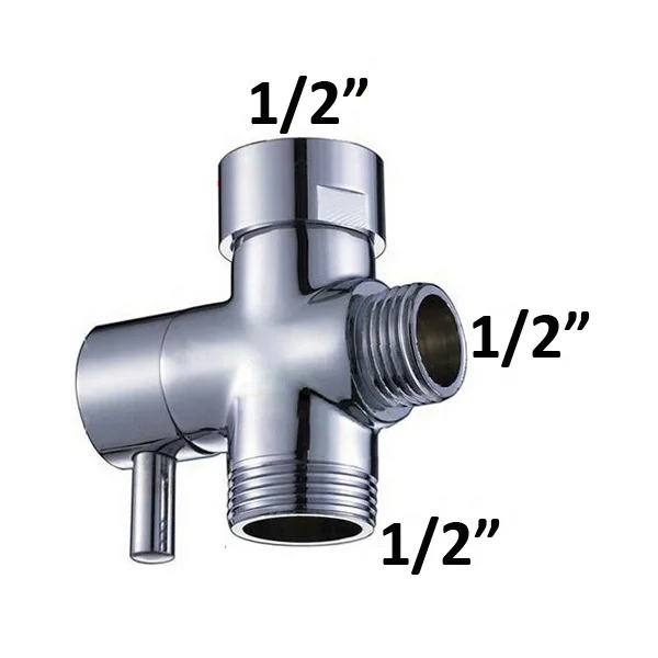 European Standard Brass T-adapter/3-way diverter/T-connector