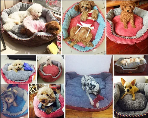 
Dog& Cat House Bed Thick and Solid Warm Resistance to Bite High Qulity S M L red bule brown 