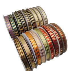 factory direct sale fashion 15 yards roll Single Face Gold Foil Printed Ribbon For Retail Package