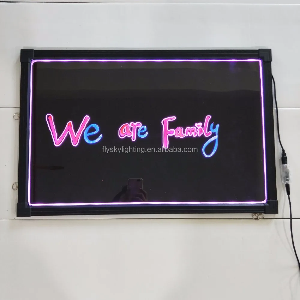 Flashing Illuminated Erasable Message Writing Sign with Remote and 8 Fluorescent Markers For Bar