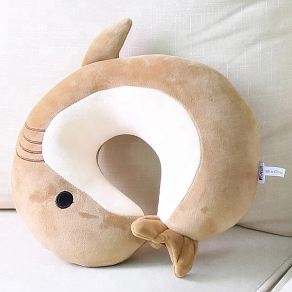 Plush Dolphin Toy Super Soft Neck Head Support Travel Pillow Massage Cushion Cute Kids Stuffed Animal U Shape Travel Pillow Neck