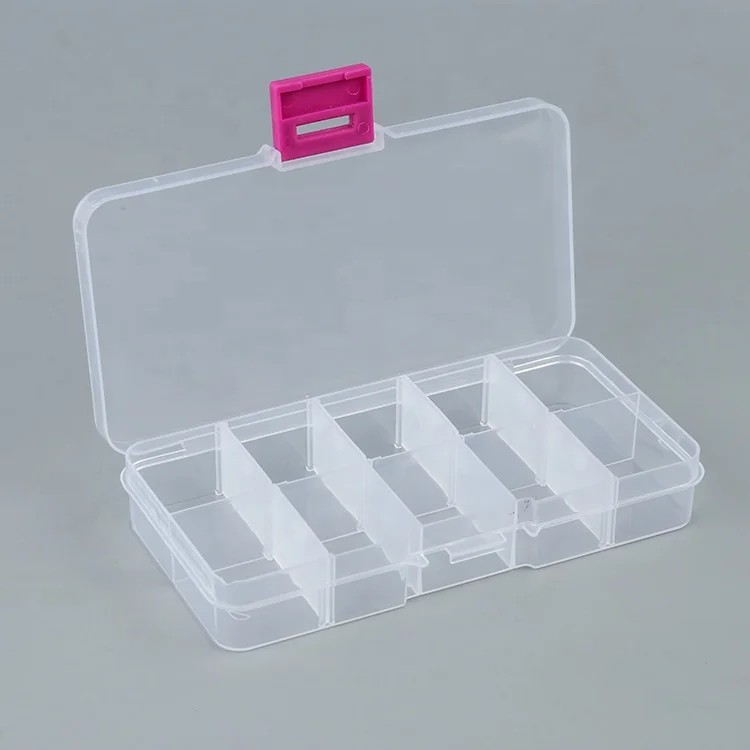 
Hot sale in Europe and America 10 grid plastic compartment storage box bead storage box plastic 