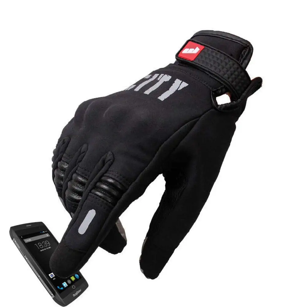 Winter Motorcycle Motorbike Full Finger Screen Touch Gloves Night vision reflective gloves