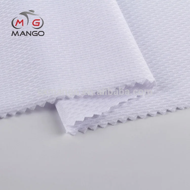 china supplier white moisture-wicking thick polyester spandex textured mesh fabric