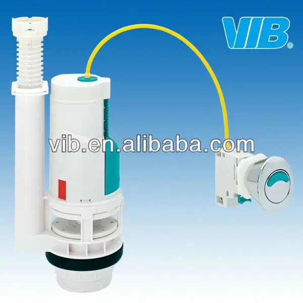 
Xiamen toilet cistern flushing mechanism ABS wire control dual flush valve with toilet push button 