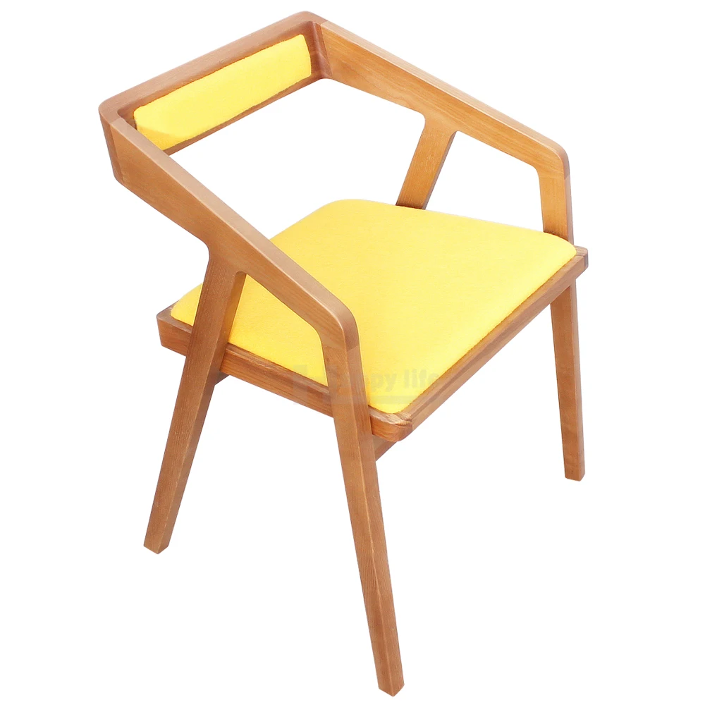 Modern design restaurant wooden chairs with cushion