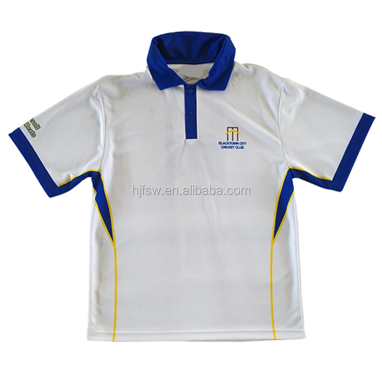 white shirt sports shirt sublimated cricket sports team jersey