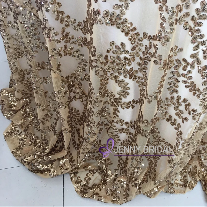 SQN#73GL custom 108 inch round rose gold table cloth sequin tablecloth