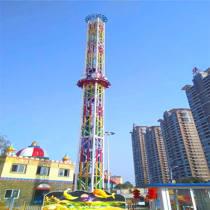 experienced manufacturer popular large thrilling funfair ride sky drop tower ride free fall ride for sale