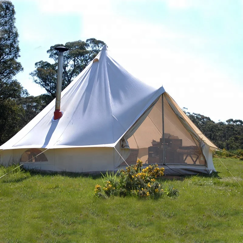 Роскошный хлопковый брезентовый тент с колокольчиком, 5 человек, 4 м