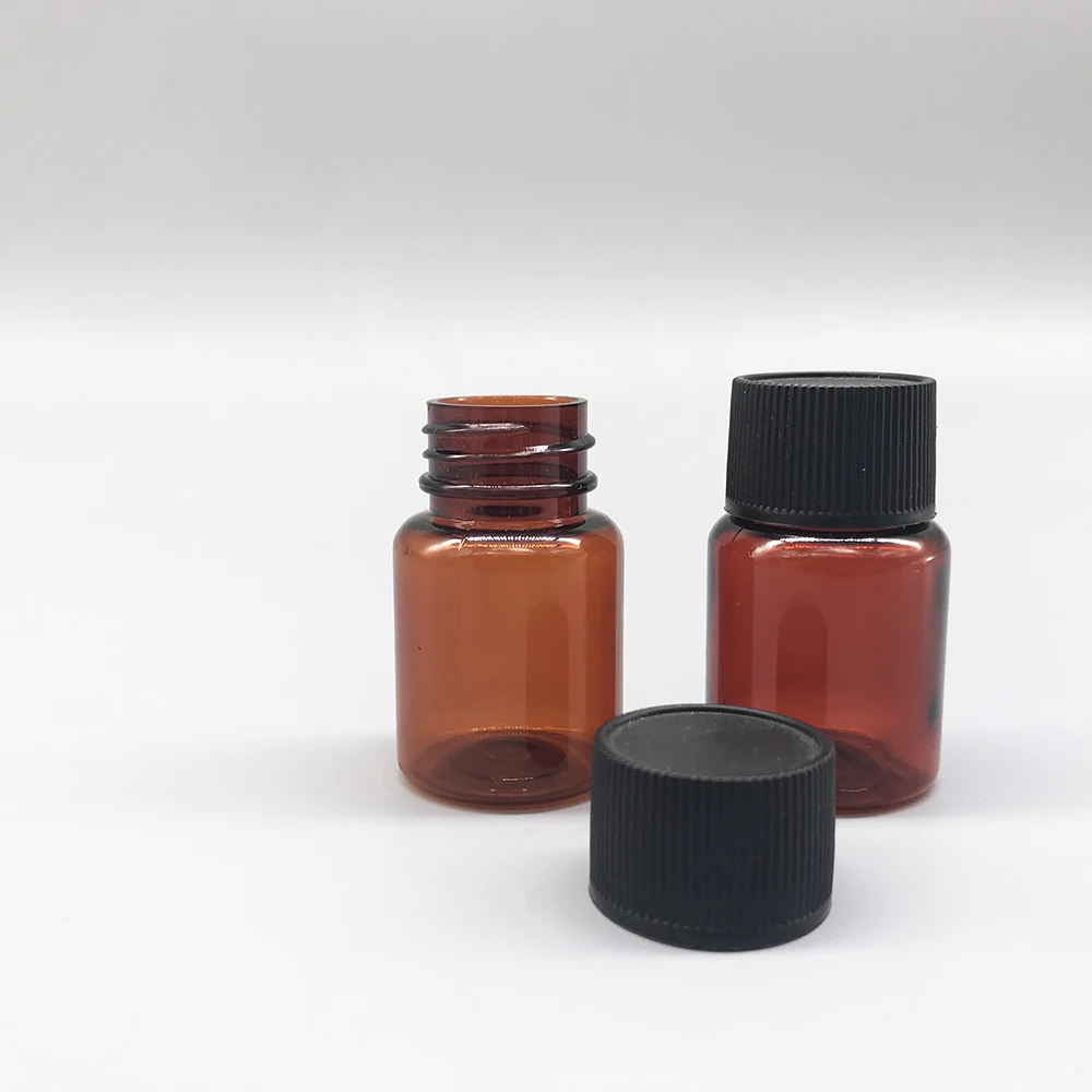 OEM plastic small empty 15ml amber medicine syrup liquid dispenser pet bottle with gel cap