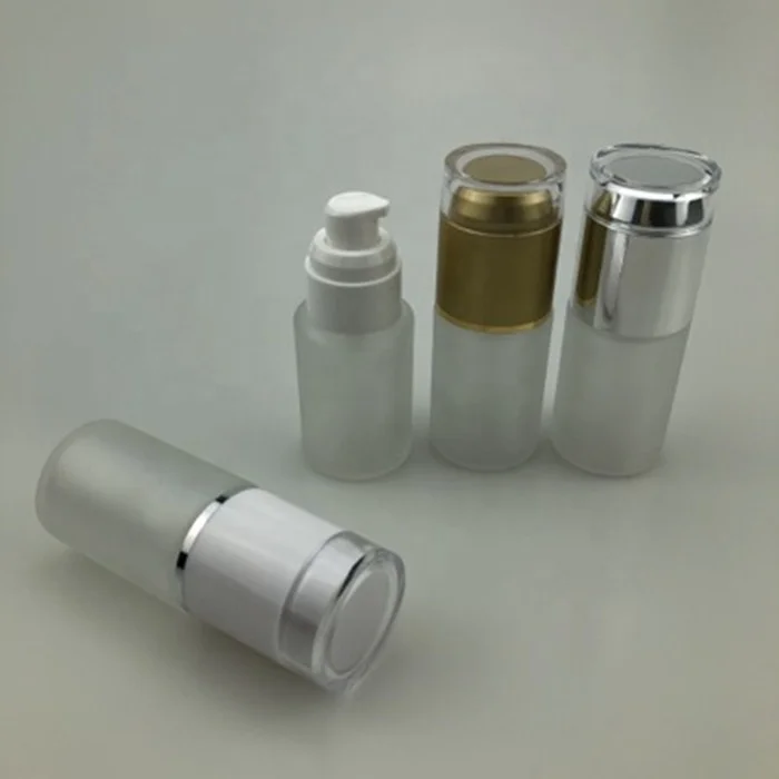 30ml clear frosted glass  with sprayer and duck pump lotion  bottle