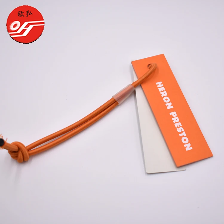 High Quality Wholesale Custom UV with Wax Rope String Hang Tag for Garments