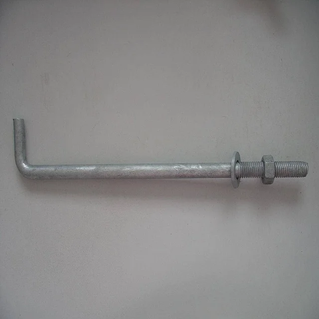 Hot Dip Galvanized L Anchor Bolts with Nuts and Washer Carbon Steel Fastener Foundation Bolts