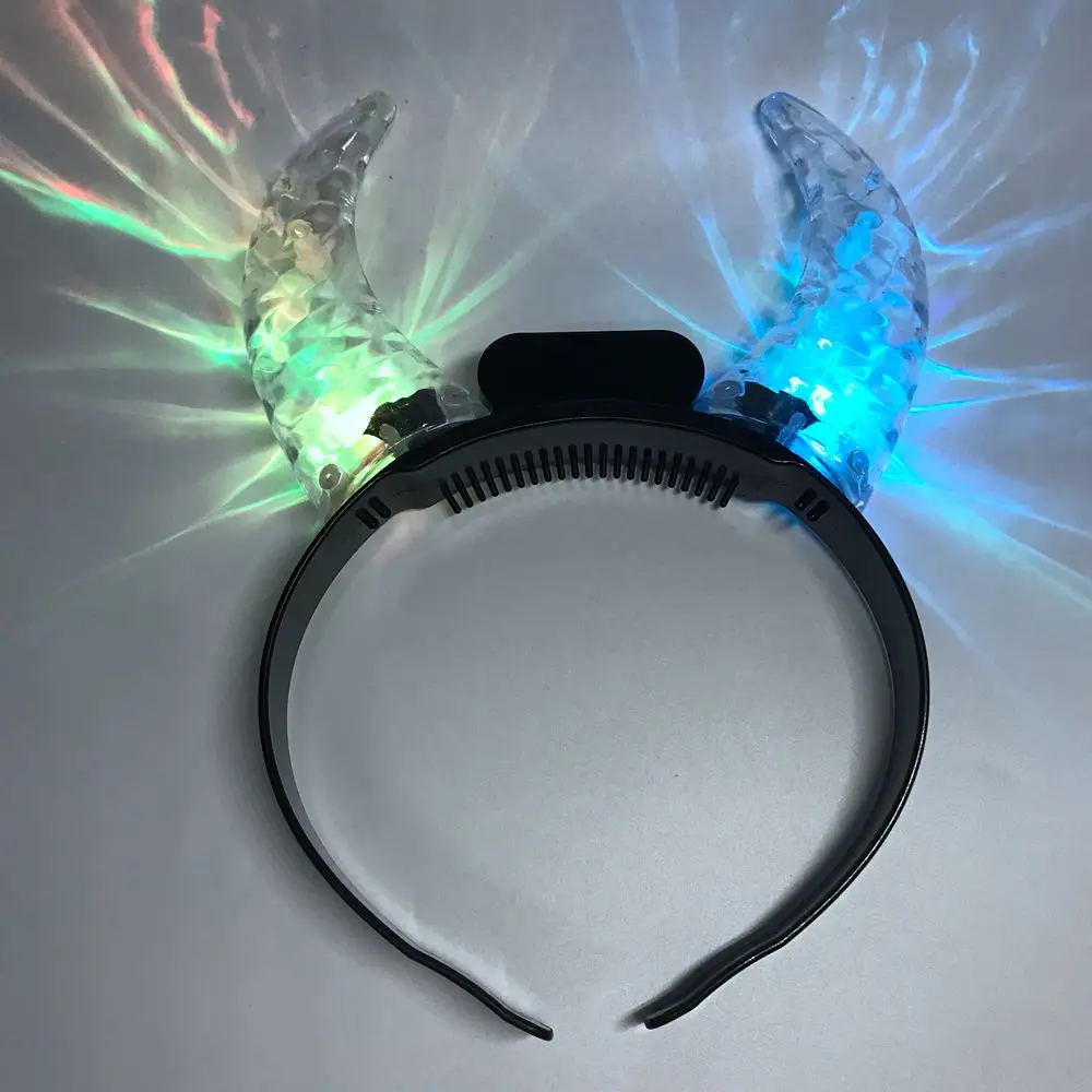 Halloween Party Supplies Customized Colorful Flashing LED Devil Horns