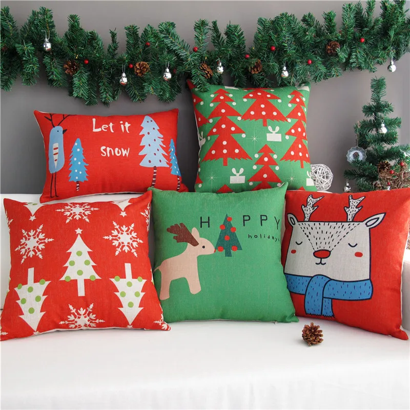 Happy-Christmas-gift-Tree-deer-home-decor-couch-cushions
