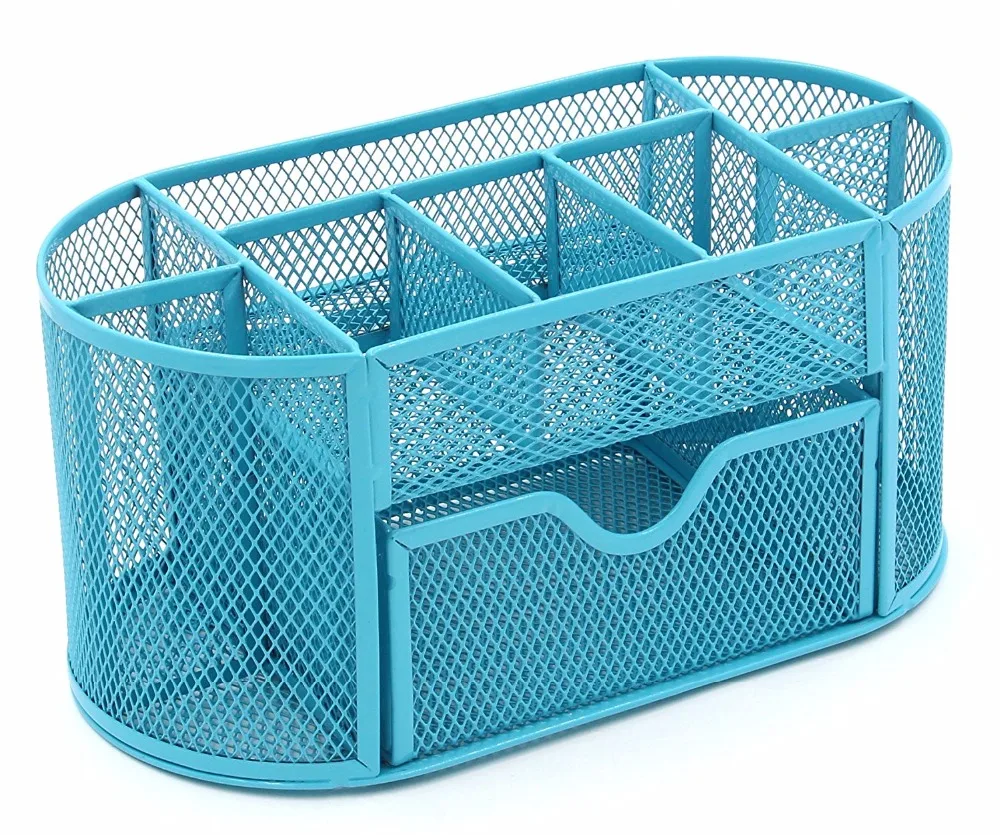  Экономия места черный офисный школьный Органайзер с 8 отделениями настольный металлический сетчатый выдвижным ящиком